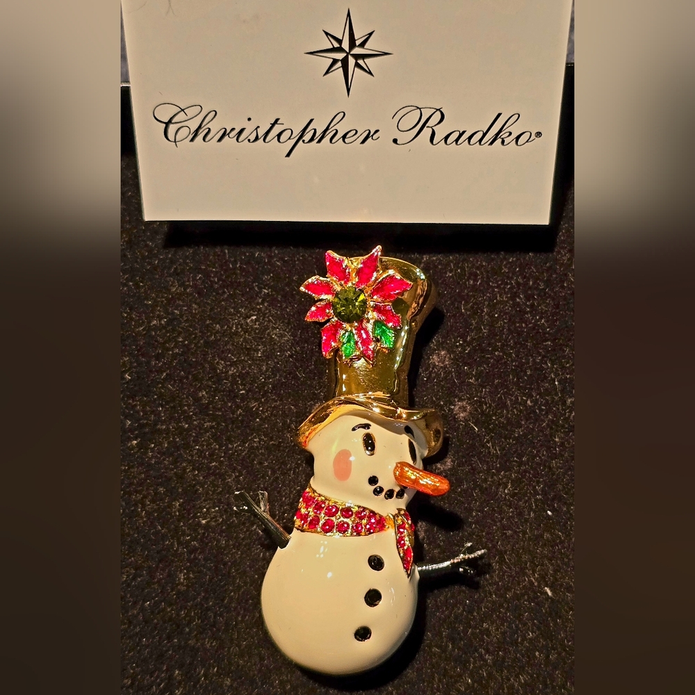 NEVER WORN Christopher Radko snowman Brooch